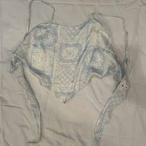 Nordstrom Silky Triangle Tie Crop Top